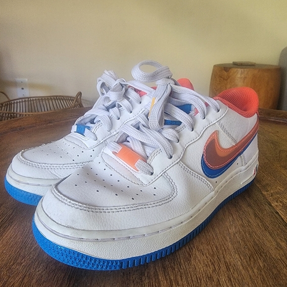 Nike Air Force 1 LV8 GS Offset Swoosh White Red Blue DX1787-100 Kids 4Y - Picture 8 of 15